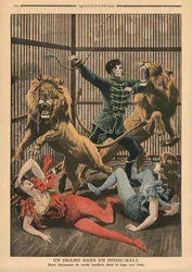 音楽ホールのドラマ、「ルプチジャーナル」のイラスト、サプリメントイラストレーター、1907年5月19日